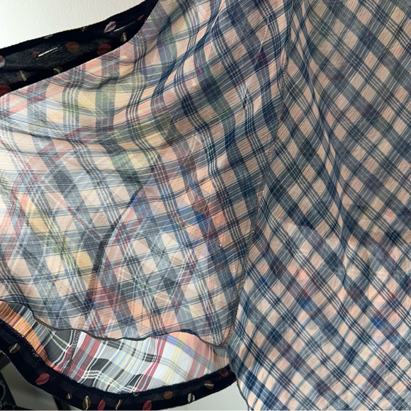 Byron Lars Beauty Mark London Lights Plaid Patchwork Tunic Blouse - Size 4 - Picture 6 of 8